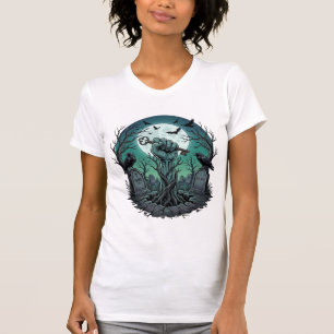 Mors Zombie Hand Skelett Schlüssel Grabstein Raben T-Shirt