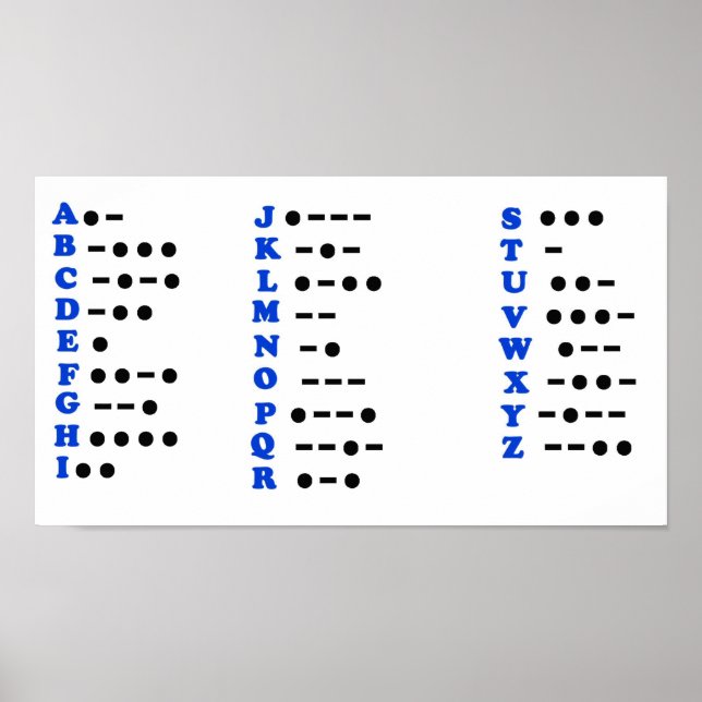 Morse Code Alphabet Chart Poster (Vorne)