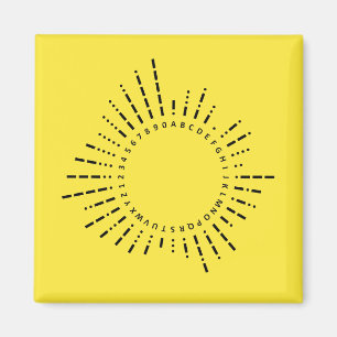 Morse-Code-Alphabet – Gelbes technisches Design Magnet