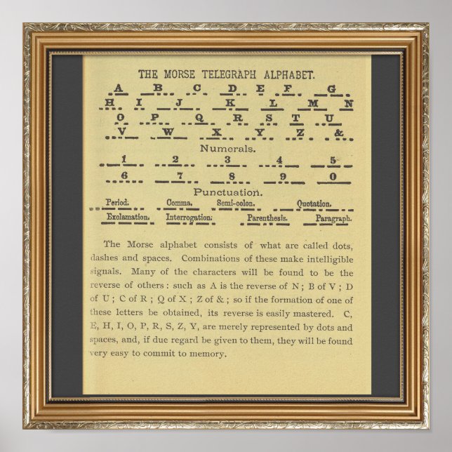 Morse Code Alphabet Poster (Vorne)