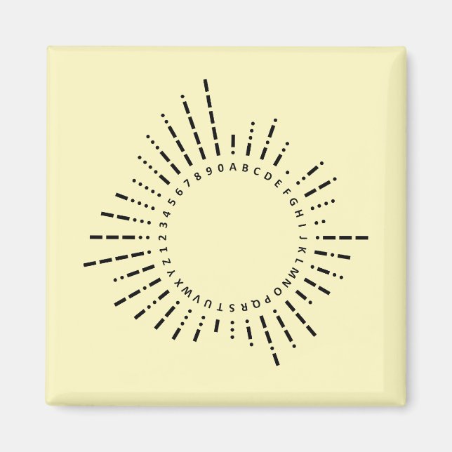 Morse-Code-Alphabet – Sanftes Gelbes Lernen Magnet (Vorne)