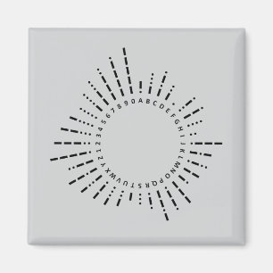 Morse-Code-Alphabet – Stahlgraues Design Magnet