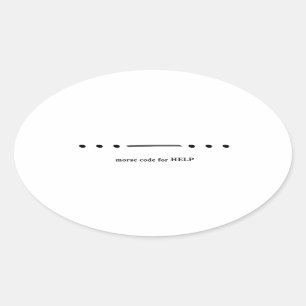 Morse-Code für HELP Ovaler Aufkleber