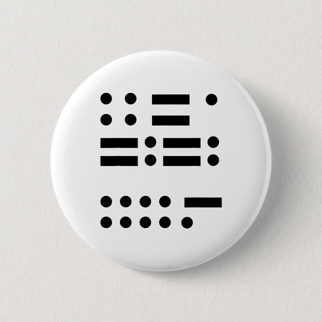 Morse Code gegen Trump 45 Feminist Resist Verrat Button (Vorderseite)