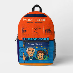 Morse Code & HAM Radio Kids Individuelle Name Bedruckter Rucksack