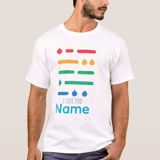 Morse Code – I LOVE YOU (Rainbow Edition) T-Shirt (Vorderseite)