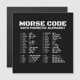 Morse Code & NATO Bildungs-Design Schwarz & Weiß Magnetkarte