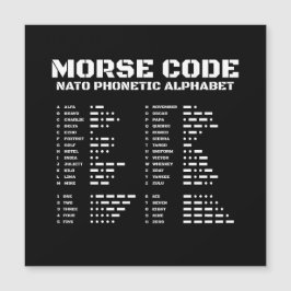 Morse Code & NATO Bildungs-Design Schwarz & Weiß Magnetkarte