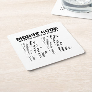 Morse-Code NATO-Buchstabenalphabet Rechteckiger Pappuntersetzer