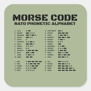 Morse-Code NATO-Buchstabenalphabet Taktisches Sign Quadratischer Aufkleber