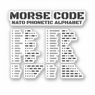 Morse Code NATO Phonetic Alphabet Aufkleber