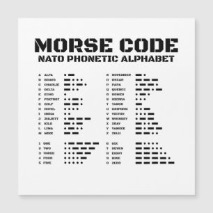 Morse Code NATO Phonetic Alphabet Magnetkarte