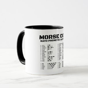 Morse Code NATO Phonetic Alphabet Tasse
