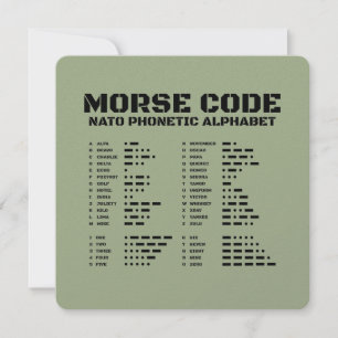 Morse-Code NATO-Taktisches Signal-Referenzkarte A- Einladung