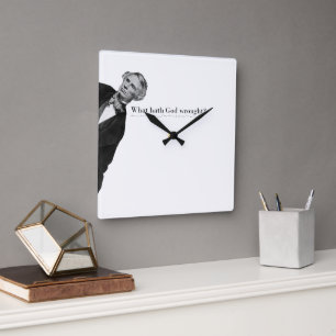 Morse Code Origins - Was hat Gott gemacht? Quadratische Wanduhr