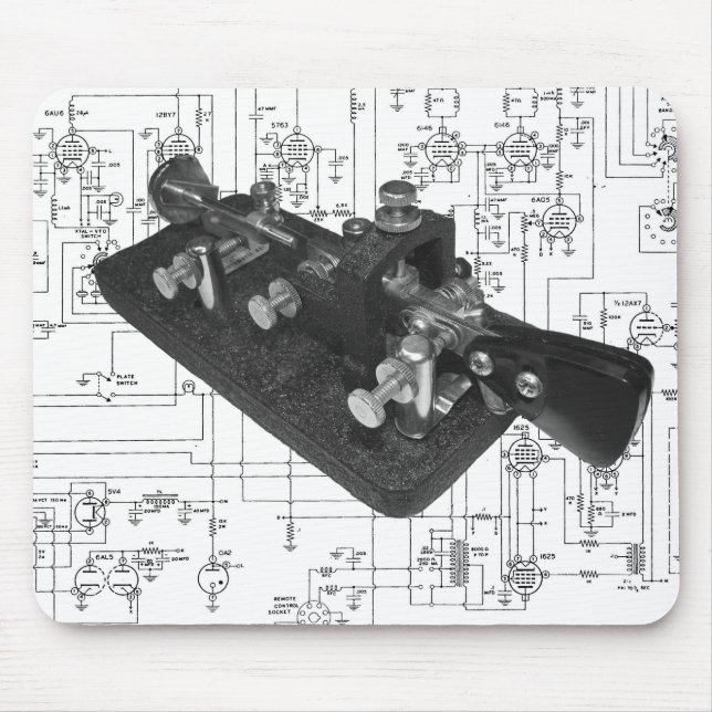Morse-Code-Radio-Tastenkombination Maus-Pad Mousepad (Vorne)