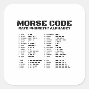 Morse-Code und NATO-Buchstabenalphabet Unique Edit Quadratischer Aufkleber
