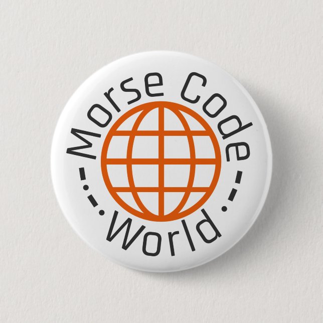 Morse Code World Abzeichen Button (Vorderseite)