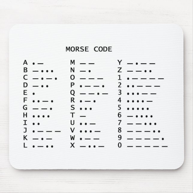 MORSEALPHABET MOUSEPAD (Vorne)