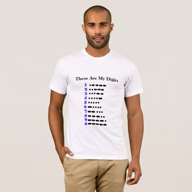 Morsealphabet nummeriert Diagramm-Schinken-Radio-T T-Shirt (Vorne ganz)