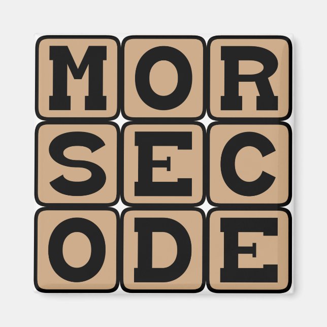 Morsecode, System aus Punkten und Strichen Magnet (Vorne)