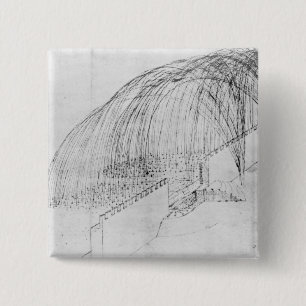 Mörser, die Steine über einer Wand in ein Fort Button