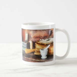 Mörser mit Stößel und Kakaobox Tasse