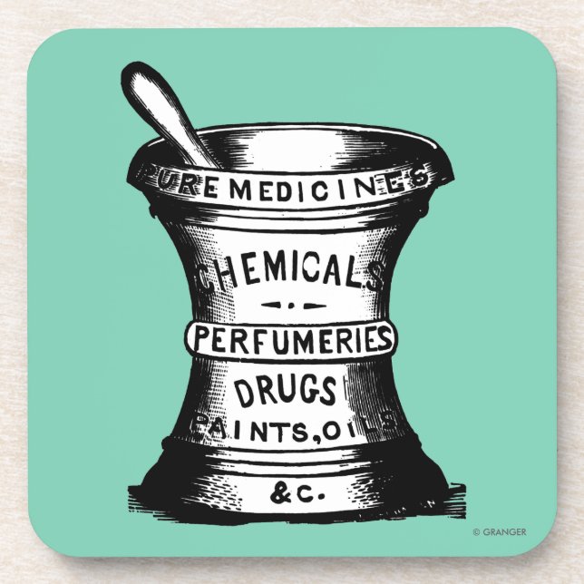 Mörser und Stampfe Getränkeuntersetzer (Vorderseite)