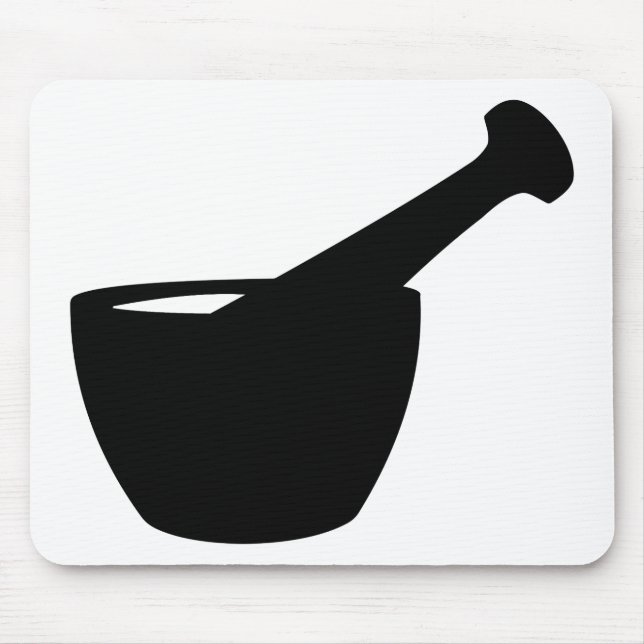 Mörser-und Stampfe-Silhouette-Apotheker-Geschenk Mousepad (Vorne)