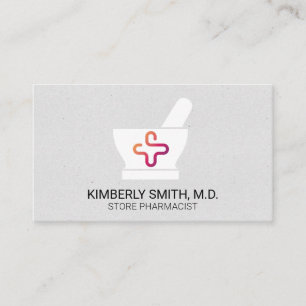 Mörser und Stößel Apotheker Medizin-Logo Visitenkarte