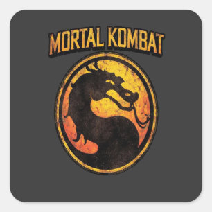 Mortal Kombat Vintage T-Shirt — Small Fit Y2K Retr Quadratischer Aufkleber