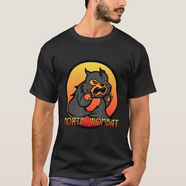 Mortal Wombat Australian Animal Gamer T-Shirt (Vorderseite)