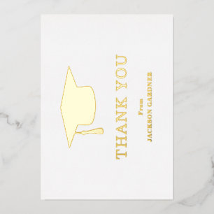 Mortar Board Gold Abschluss Danke Karte