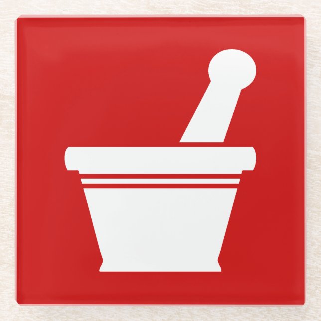 Mortar & Pestle Glasuntersetzer (Vorderseite)