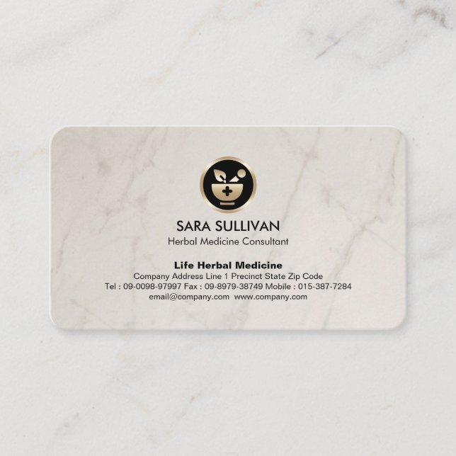 Mortar Pestle Kräutermedizin Homöopathie Visitenkarte (Vorderseite)