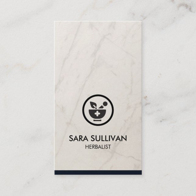 Mortar Pestle Kräutermedizin Visitenkarte (Vorderseite)