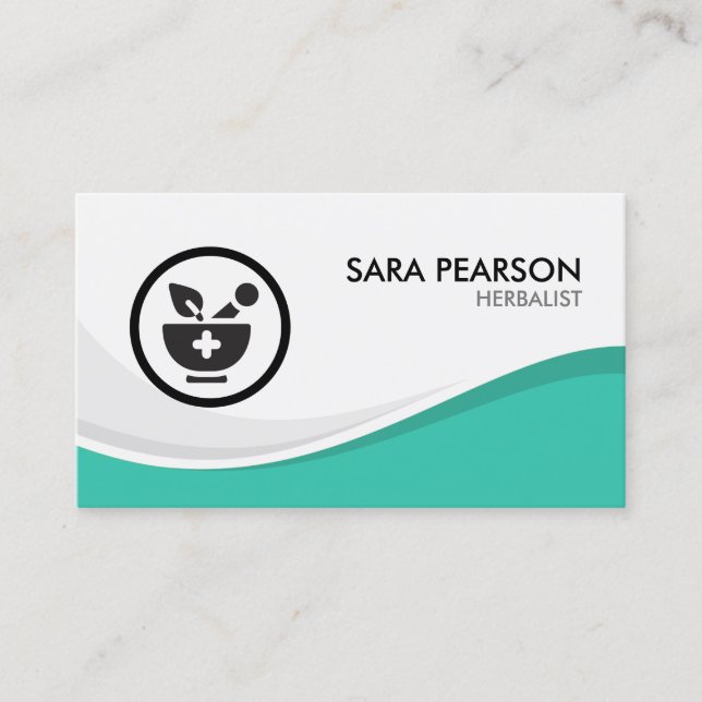Mortar Pestle Kräutermedizin Visitenkarte (Vorderseite)