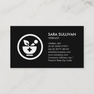 Mortar Pestle Kräutermedizin Visitenkarte