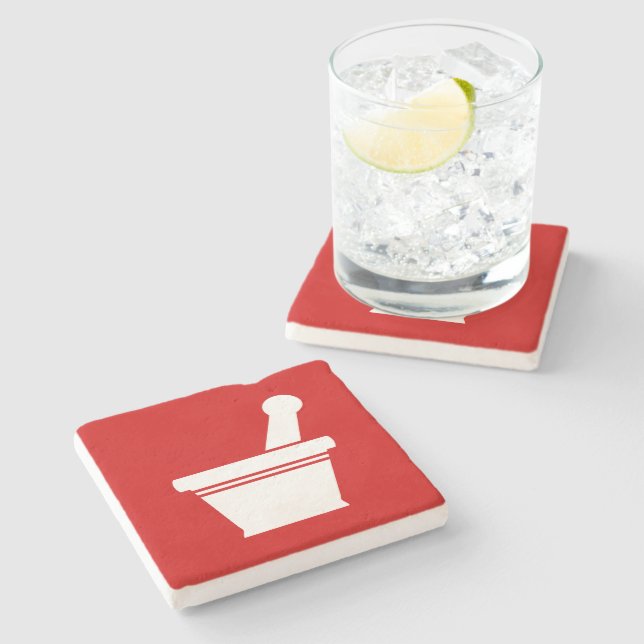 Mortar & Pestle Steinuntersetzer (Seitenansicht)