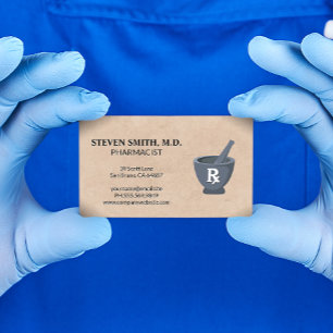 Mortar und Pestle Apotheker Rx Symbol Visitenkarte