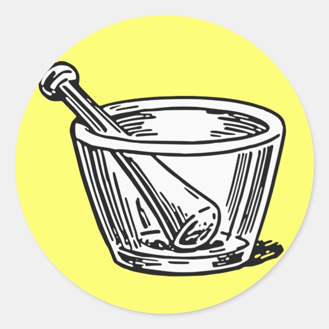 Mortar und Pestle Runder Aufkleber (Vorderseite)