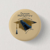 Mortarboard für die Graduierung von Navy Gold