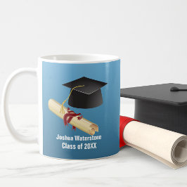 Mortarboard und Diploma Abschluss Kaffeetasse