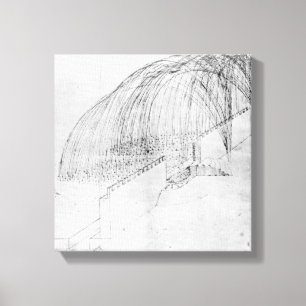 Mortars, die Steine über eine Wand in eine Festung Leinwanddruck