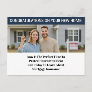 Mortgage Protection Postcard for Insurance Agents Feiertagspostkarte