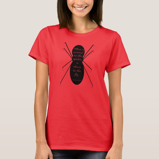 Morticia Addams und die Spinne T-Shirt (Vorderseite)