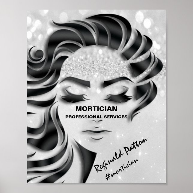 Mortician Studio Eyelash Silver Gray Danke Poster (Vorne)