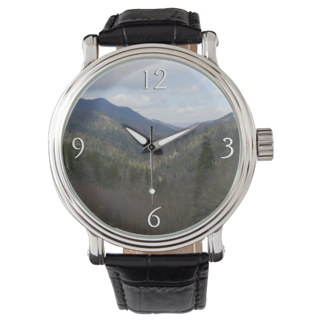 Morton Blick auf die Großen Smoky-Berge Armbanduhr (Vorderseite)