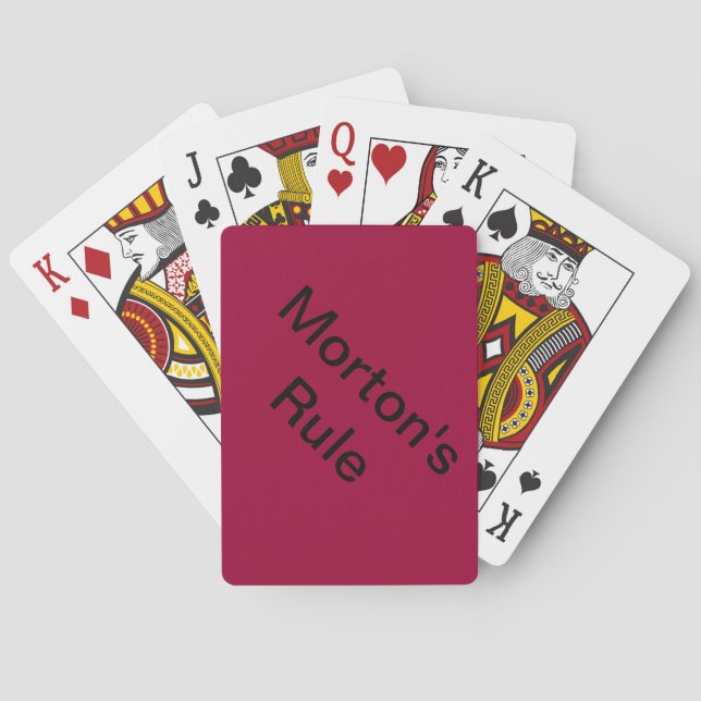 Mortons Regel Spielkarten (Rückseite)