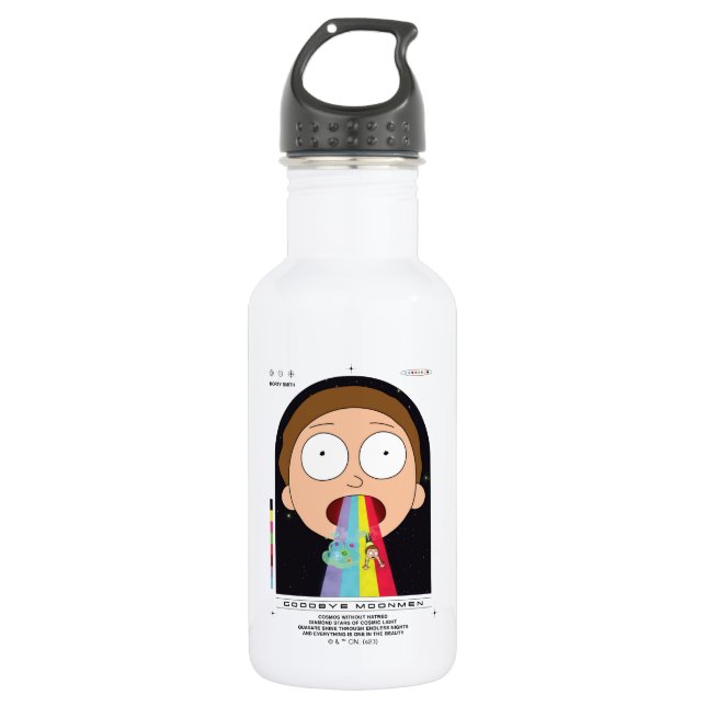 Morty Goodbye Moonmen Zitat Graphic Edelstahlflasche (Vorderseite)